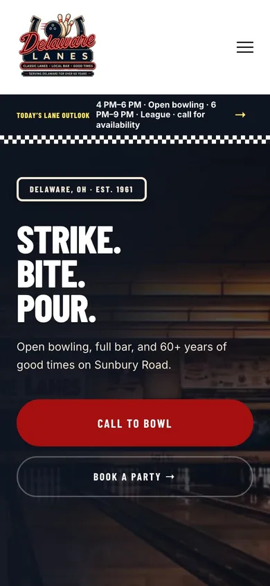 Delaware Lanes — a website built by Aspire Digital