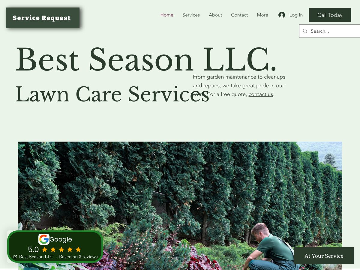 The current Best Season Lawn Care website