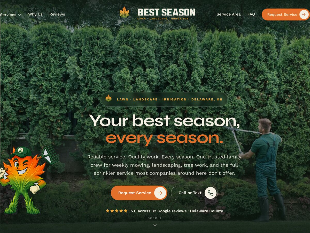 Our concept redesign for Best Season Lawn Care