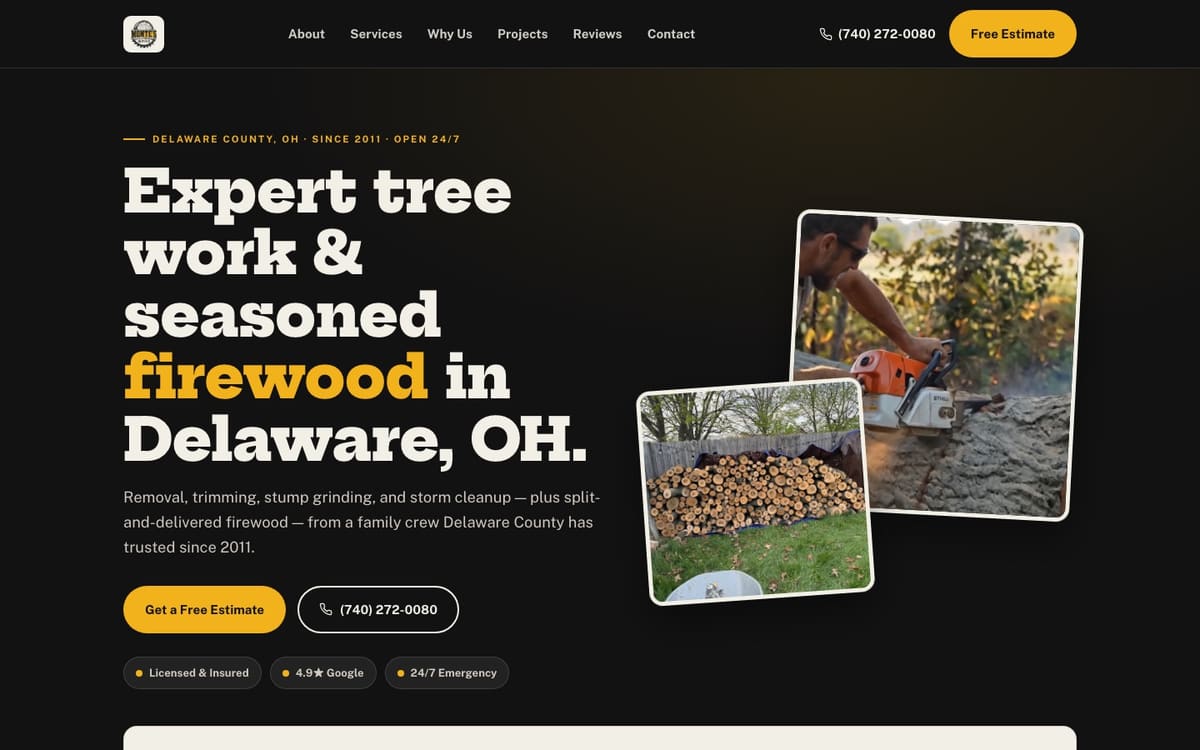 Concept redesign for Monte's Tree & Firewood